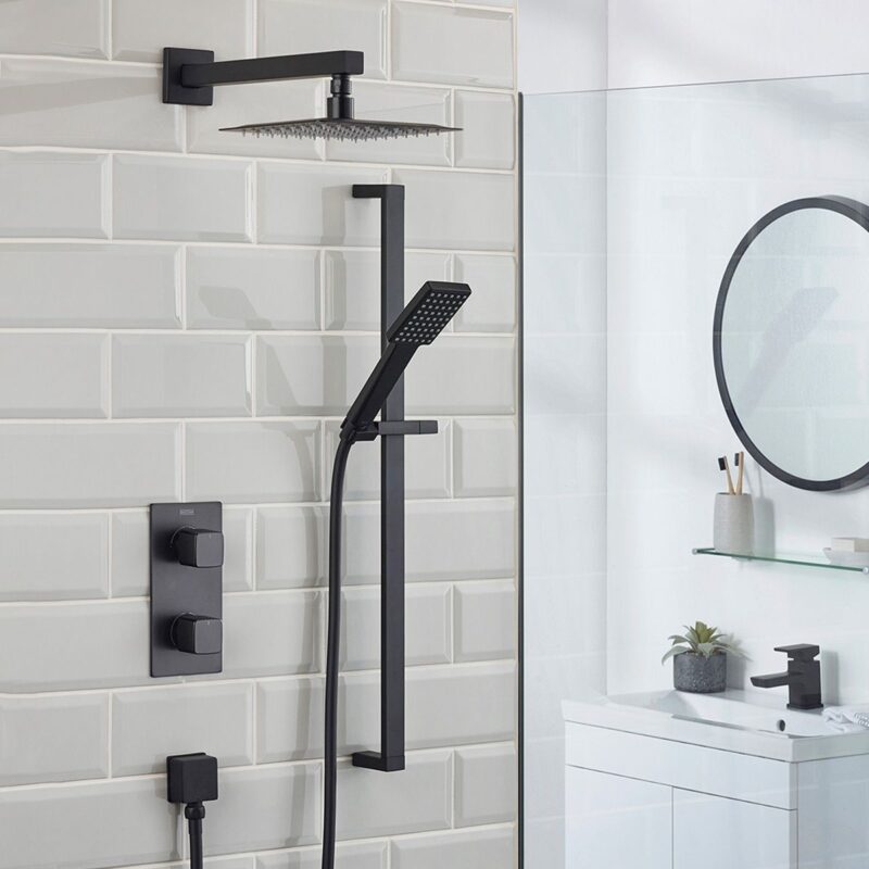 Bristan Cobalt Concealed Dual Control Shower Pack Black
