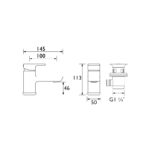 Bristan Cobalt Basin Mixer with Clicker Waste Black