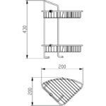 Bristan Two Tier Wall Fixed Wire Basket