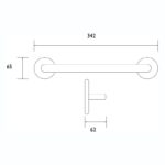 Bristan Grab Bar 342mm Chrome