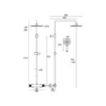 Bristan Carre Exposed Fixed Head Bar Shower with Diverter & Kit