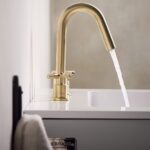 Bristan Cruzar Brushed Brass 3 Hole Basin Mixer