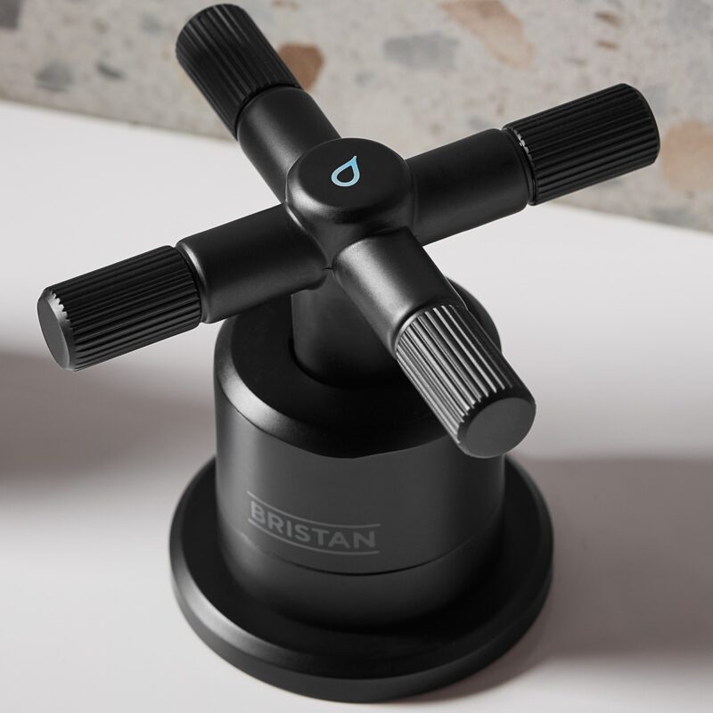Bristan Cruzar Black 3 Hole Basin Mixer