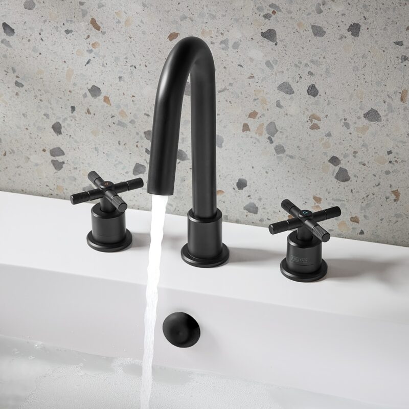 Bristan Cruzar Black 3 Hole Basin Mixer