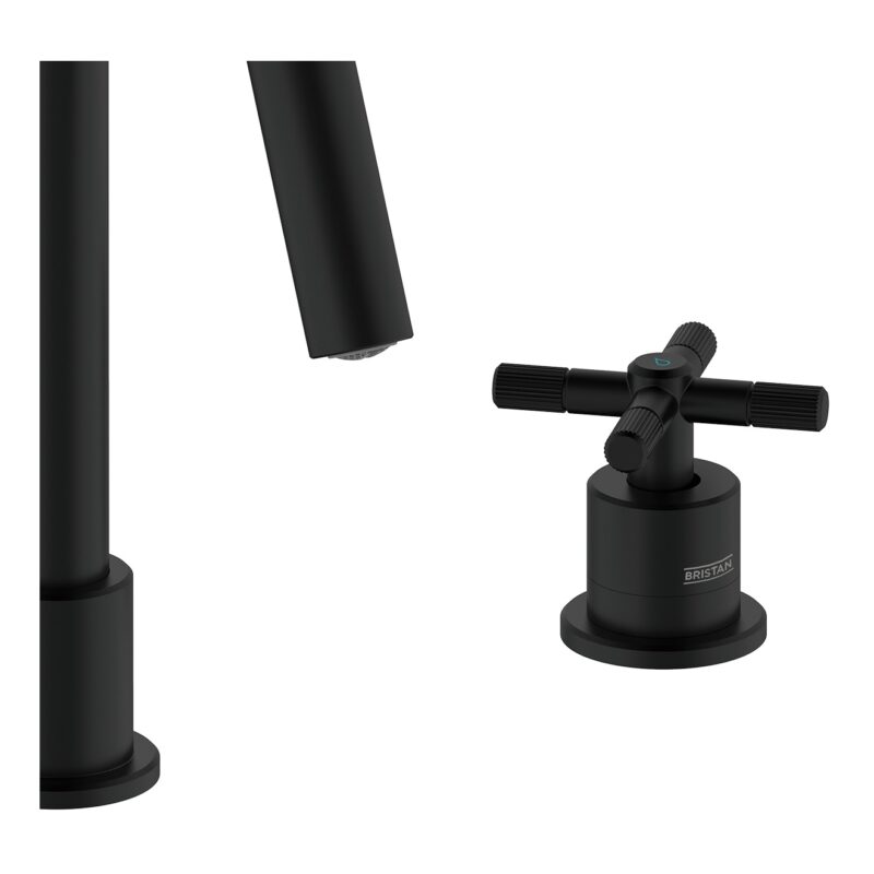 Bristan Cruzar Black 3 Hole Basin Mixer