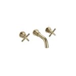 Bristan Cruzar 3 Hole Wall Basin Mixer Brushed Brass