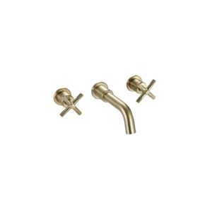 Bristan Cruzar 3 Hole Wall Basin Mixer Brushed Brass