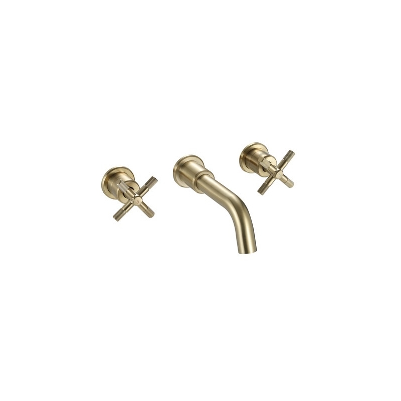 Bristan Cruzar 3 Hole Wall Basin Mixer Brushed Brass Bristan Cruzar 3 Hole Wall Basin Mixer Brushed Brass