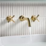 Bristan Cruzar 3 Hole Wall Basin Mixer Brushed Brass