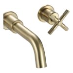 Bristan Cruzar 3 Hole Wall Basin Mixer Brushed Brass