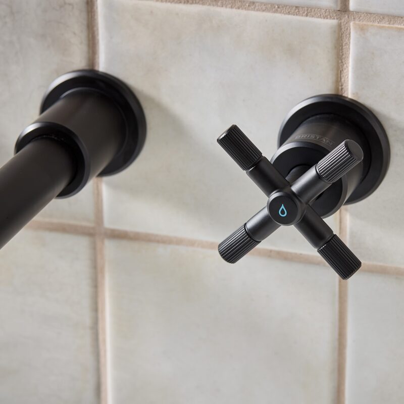 Bristan Cruzar 3 Hole Wall Basin Mixer Black