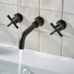 Bristan Cruzar 3 Hole Wall Basin Mixer Black