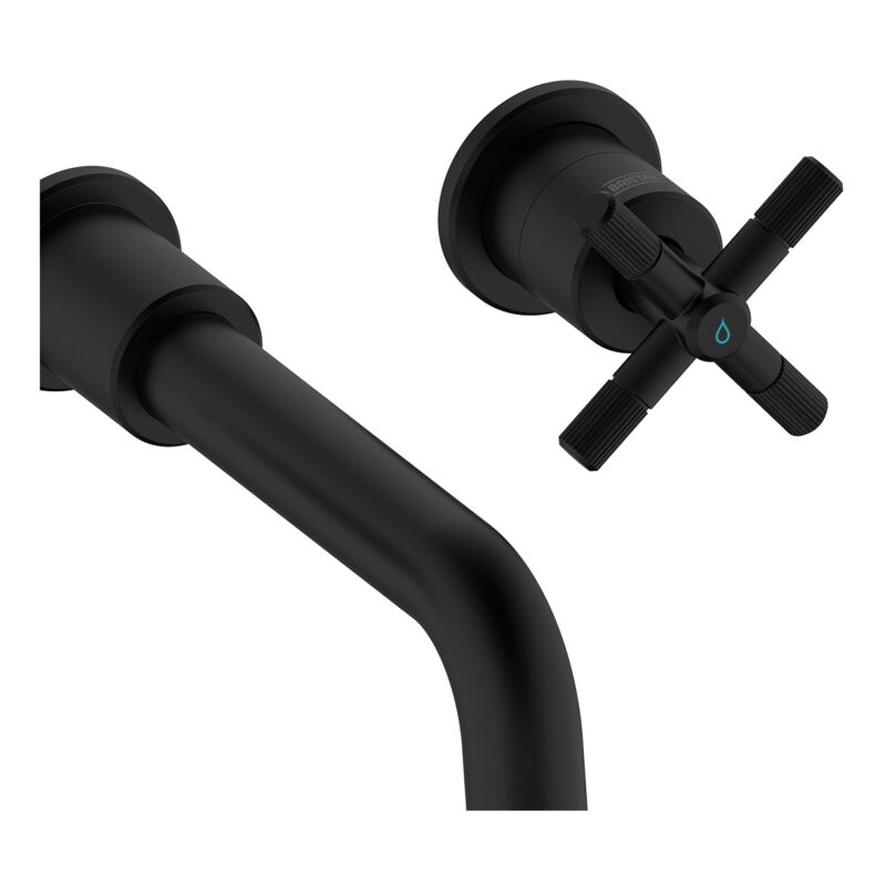 Bristan Cruzar 3 Hole Wall Basin Mixer Black