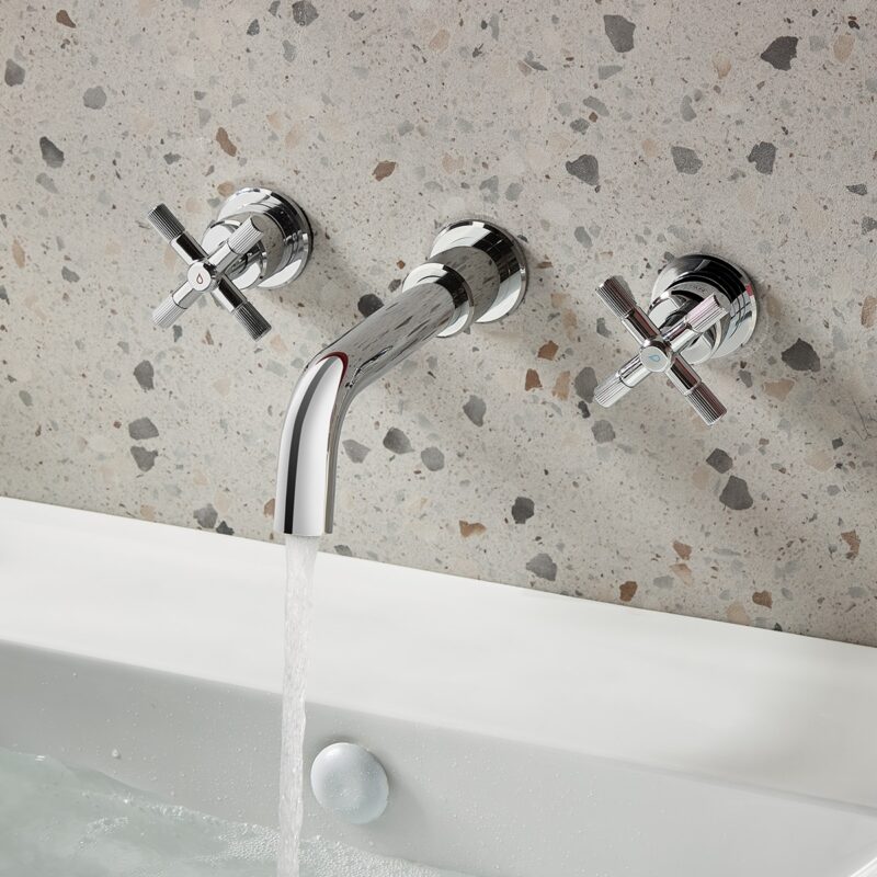 Bristan Cruzar 3 Hole Wall Basin Mixer Chrome