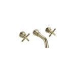 Bristan Cruzar 3 Hole Wall Bath Filler Tap Brushed Brass