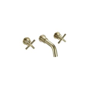 Bristan Cruzar 3 Hole Wall Bath Filler Tap Brushed Brass