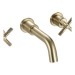 Bristan Cruzar 3 Hole Wall Bath Filler Tap Brushed Brass