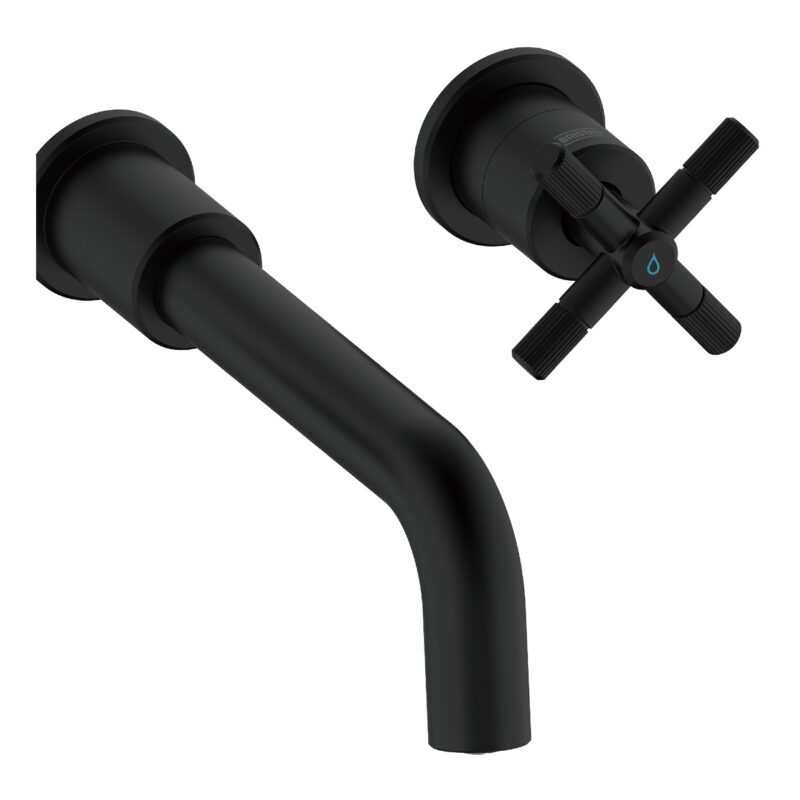Bristan Cruzar 3 Hole Wall Bath Filler Tap Black