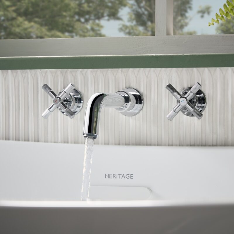 Bristan Cruzar 3 Hole Wall Bath Filler Tap Chrome