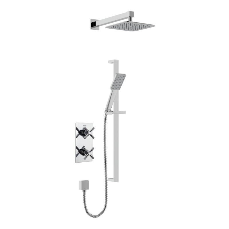 Bristan Cruzar Concealed Shower with Fixed Head & Flexible Riser Chrome Bristan Cruzar Concealed Shower with Fixed Head & Flexible Riser Chrome