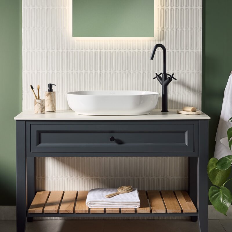 Bristan Cruzar Tall Basin Mixer Tap Black