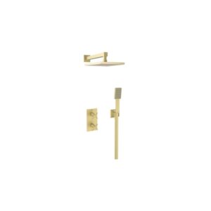 Bristan Cruzar Thermostatic Dual Control Shower Pack 2 Brushed Brass