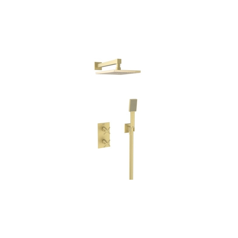 Bristan Cruzar Thermostatic Dual Control Shower Pack 2 Brushed Brass Bristan Cruzar Thermostatic Dual Control Shower Pack 2 Brushed Brass
