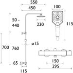 Bristan Craze 2 Adjustable Rigid Riser Diverter Bar Shower