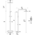 Bristan Craze Adjustable Rigid Riser Diverter Bar Shower Black