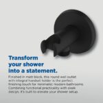 Bristan Contemporary Round Wall Outlet & Handset Holder Black