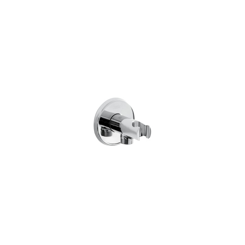 Bristan Round Wall Outlet with Handset Holder Bracket Bristan Round Wall Outlet with Handset Holder Bracket