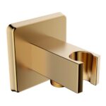 Bristan Contemporary Square Brushed Brass Wall Outlet & Handset Holder
