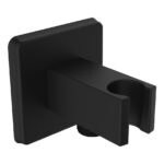 Bristan Contemporary Square Black Wall Outlet & Handset Holder