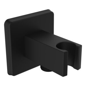 Bristan Contemporary Square Black Wall Outlet & Handset Holder