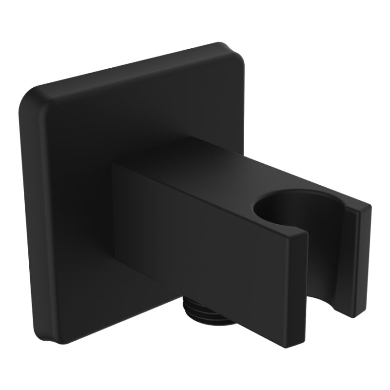 Bristan Contemporary Square Black Wall Outlet & Handset Holder Bristan Contemporary Square Black Wall Outlet & Handset Holder