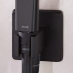 Bristan Contemporary Square Black Wall Outlet & Handset Holder