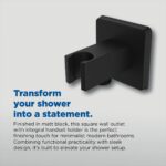 Bristan Contemporary Square Black Wall Outlet & Handset Holder
