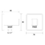 Bristan Contemporary Square Black Wall Outlet & Handset Holder