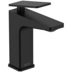 Bristan Delgado Eco Start Basin Mixer Tap with Clicker Waste Black