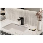 Bristan Delgado Eco Start Basin Mixer Tap with Clicker Waste Black