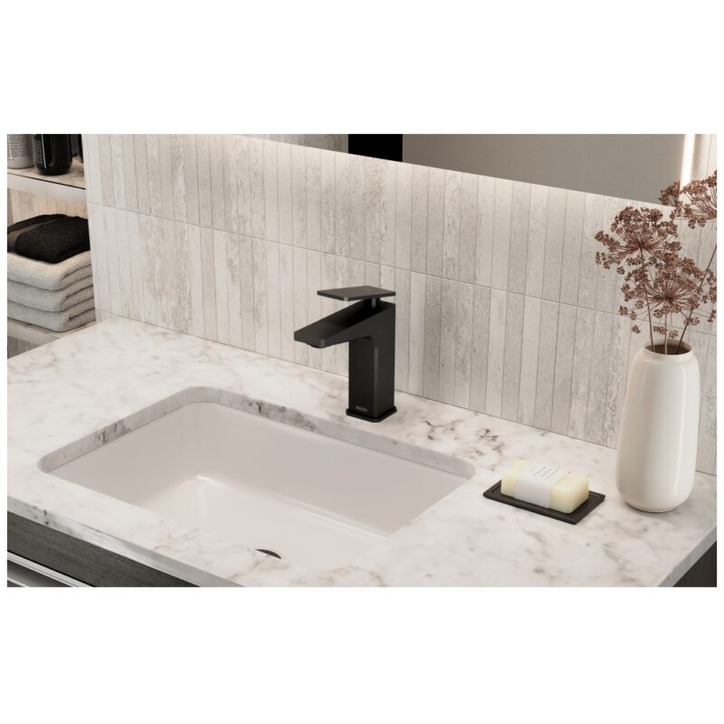 Bristan Delgado Eco Start Basin Mixer Tap with Clicker Waste Black