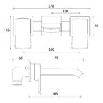 Bristan Descent Wall Mounted Bath Filler Chrome