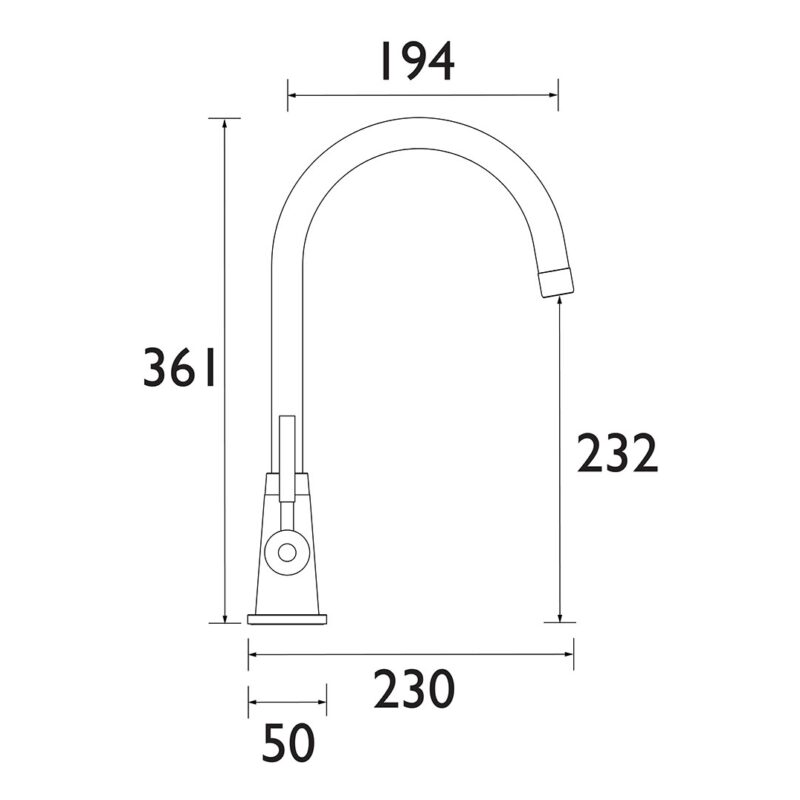 Bristan Dune Sink Mixer Steel