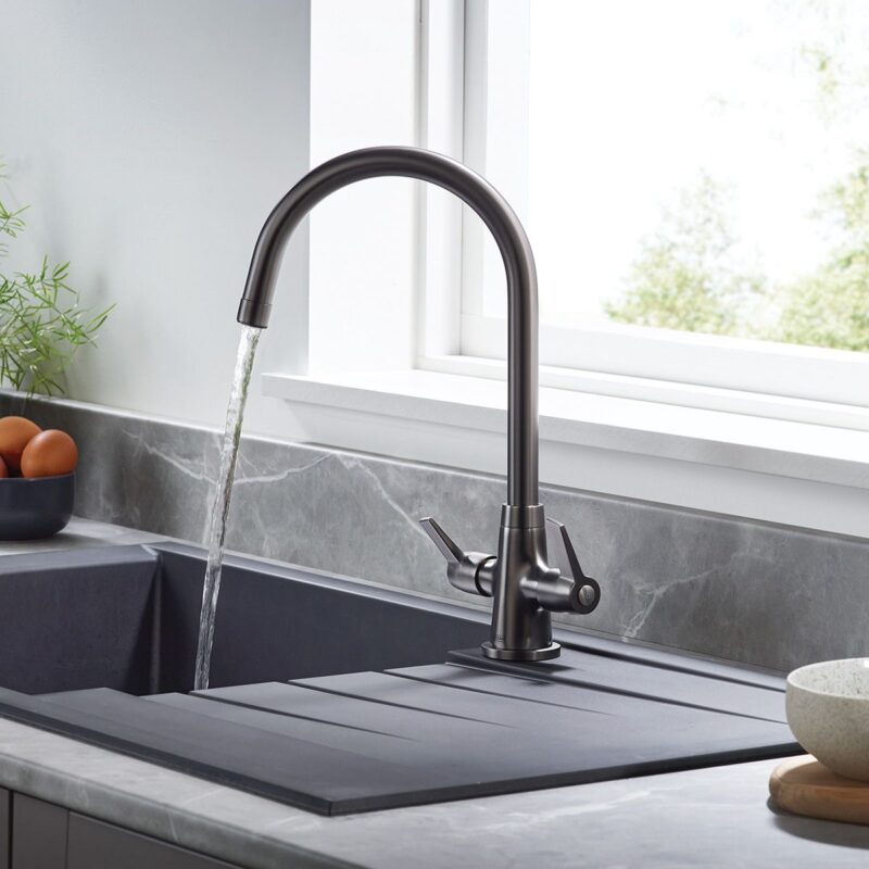 Bristan Echo EasyFit Kitchen Sink Mixer Tap Gun Metal Grey
