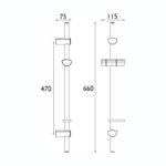 Bristan EVO Riser Rail with Adjustable Fixing Brackets