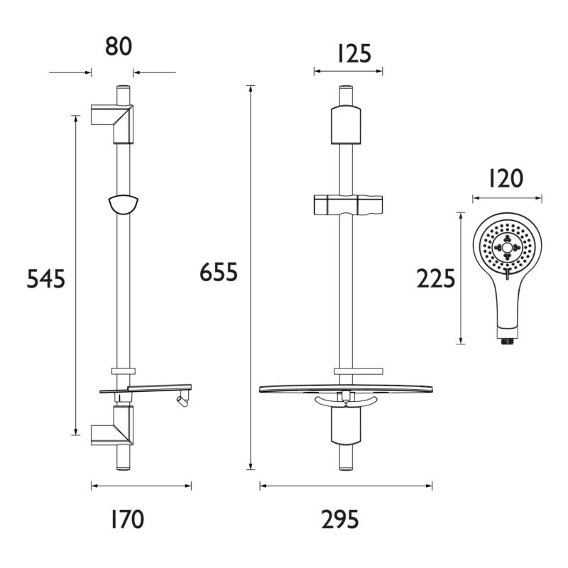 Bristan EVO Shower Kit with Large Multi Function Handset