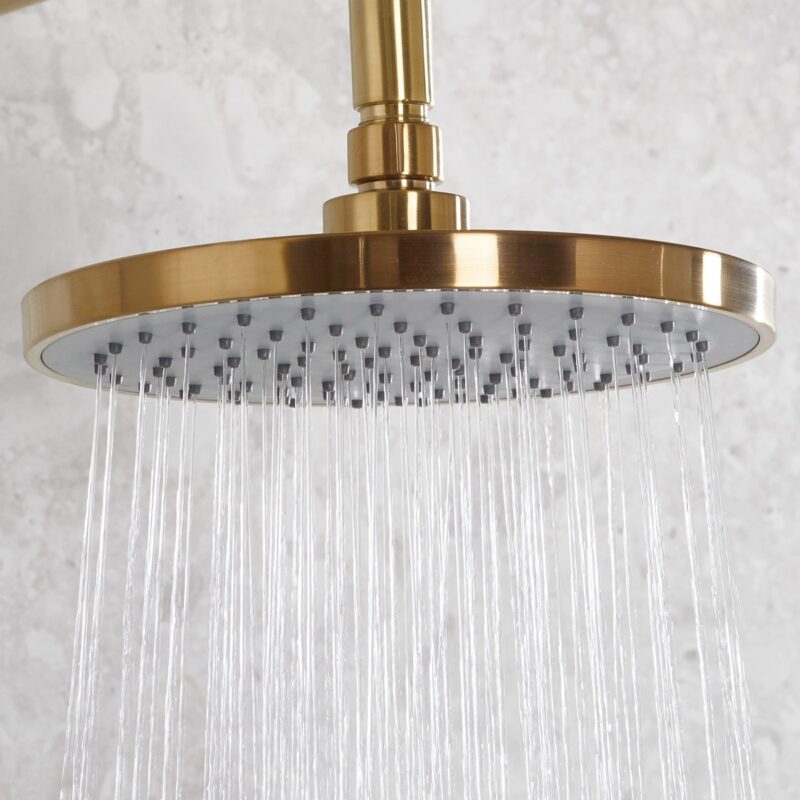 Bristan ABS 200mm Round Fixed Head Brushed Brass
