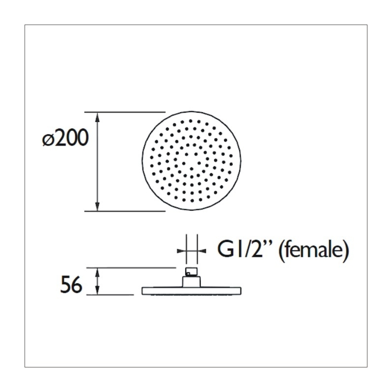 Bristan ABS 200mm Round Fixed Head Brushed Brass