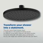 Bristan ABS 200mm Round Fixed Head Black