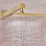 Bristan ABS 200mm Square Fixed Head Brushed Brass